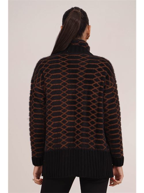 Cardigan in misto lana Love To Love by Gai Mattiolo | LT09NERO/BISCOTTO